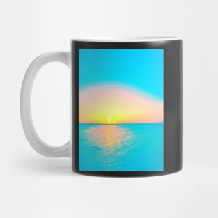 Romantic summer sunset and a sailing boat in the sea Mug